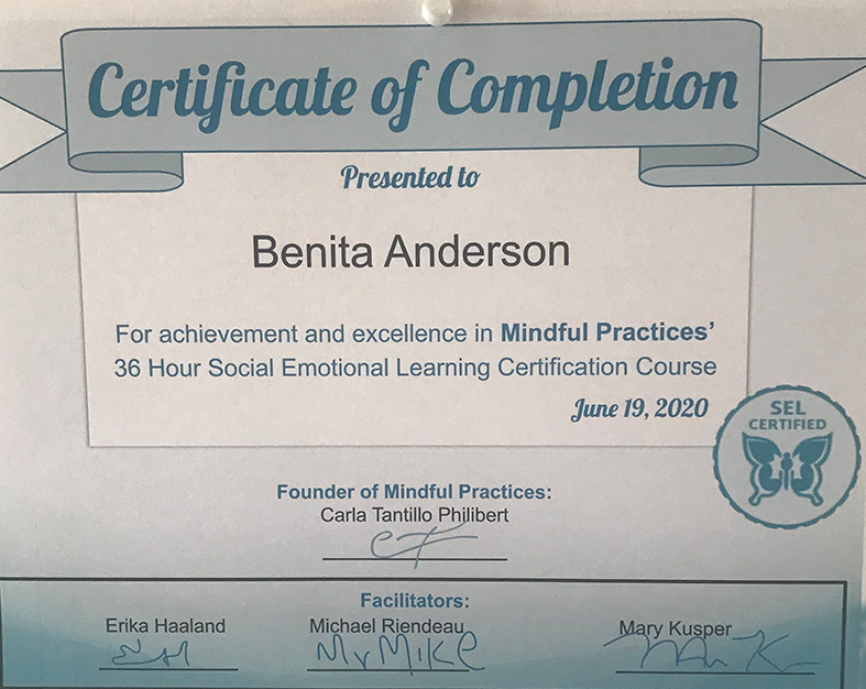 Mindful Practices SEL Completion Certificate Mindful Practices SEL Completion Certificate